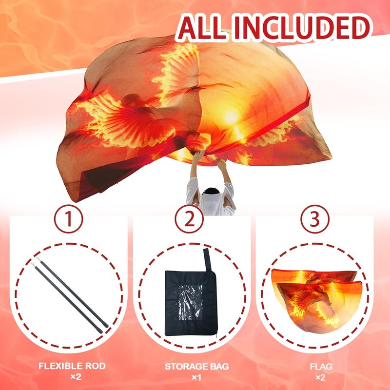 MUNAFIE Worship Flags for Dance Church,Praise Dance Flags for Worship Set(2 Flags+ 2 Flexi Rods+1 Storage Bag) -#CGGZ - Image 2